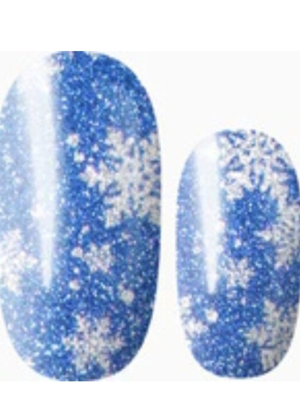 3 For 15 - LILY & FOX - SNOW - BLUE GLITTER Holiday Nail Stickers Wraps Strips